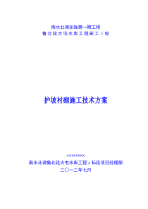 大坝护坡衬砌施工方案