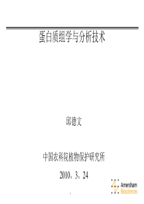 蛋白质组学与分析技术第三讲