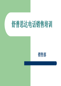 舒普思达电话销售新ppt