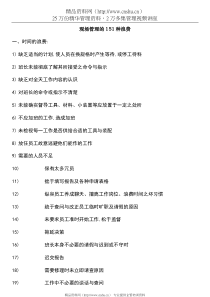 现场管理的151种浪费