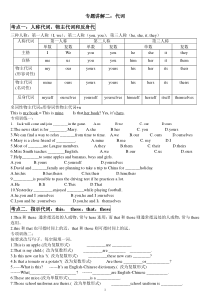 代词讲解和练习题