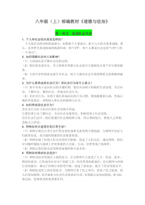 人教版道法八年级上册知识点整理