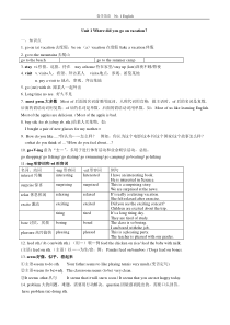 Unit-1-Where-did-you-go-on-vacation？单元知识点