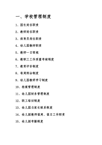 幼儿园规章制度汇总大全