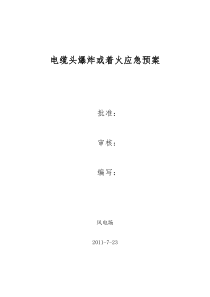 风电场电缆头爆炸的应急预案