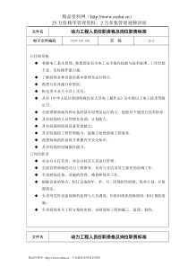 动力工程人员任职资格及岗位职责标准
