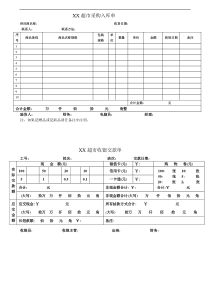 XX超市采购入库单、收银交款单样本