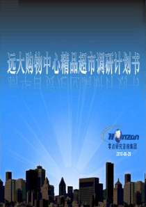 远大购物中心精品超市定位研究计划书