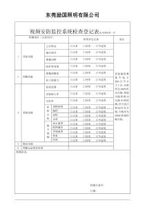 视频监控系统检查表