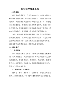 职业卫生管理总结