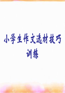 小学生作文选材技巧训练