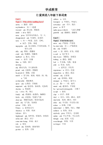 8-仁爱英语八年级下册单词表(中英文)