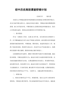 初中历史校本研修计划