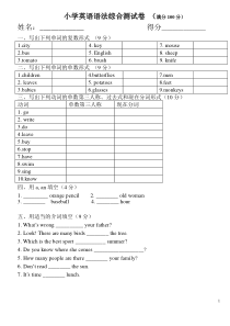小学英语语法测试卷