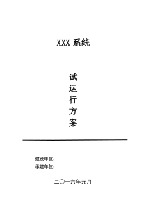 软件系统试运行方案