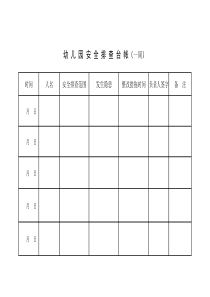幼儿园安全排查台帐