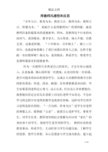 师德师风感悟和反思