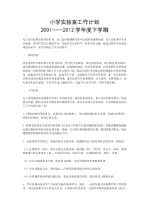 小学实验室工作计划