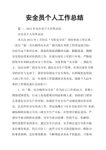 安全员个人工作总结