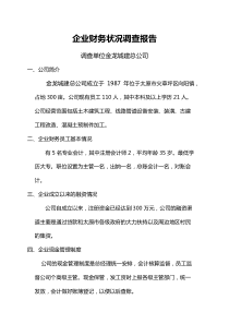 企业财务状况调查报告