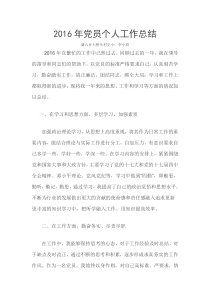 党员个人工作总结
