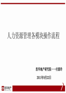 人力资源管理各模块操作流程..