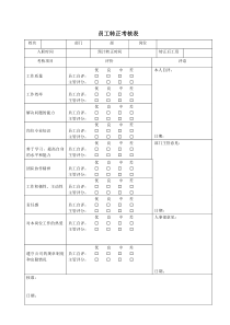 员工转正考核表模板