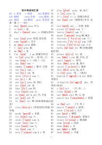初中英语单词大全(带音标)