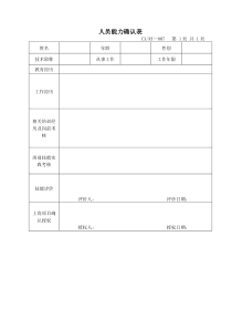 人员能力确认表