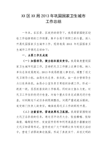 上传-区XX局2013年巩固国家卫生城市总结