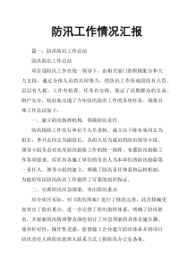 防汛工作情况汇报