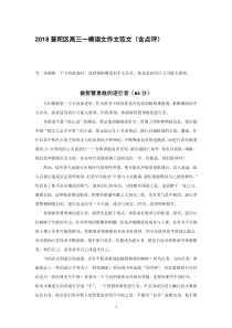 2018普陀区高三一模语文作文范文(含点评)