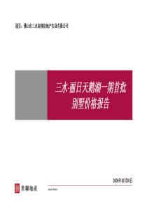 XXXX1031三水丽日天鹅湖首批别墅价格报告(终稿