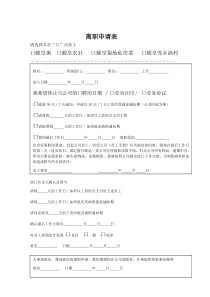XX大酒店离职申请表