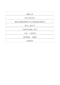 湖南五强新型材料公司分销渠道改进研究
