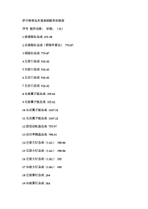 伊兰特常见外观易损配件价格表