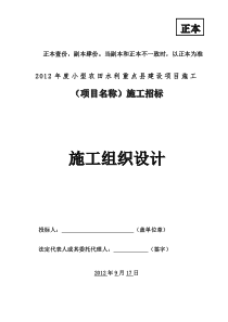 小型农田水利示范镇建设工程施工组织设计修改