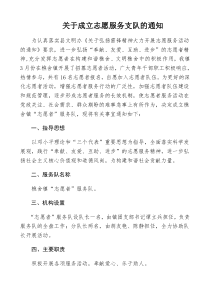 关于成立志愿服务支队的通知