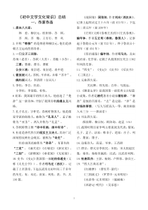 初中文学文化常识
