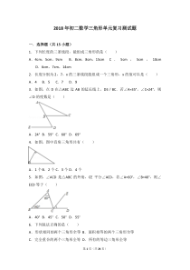 2018年初二数学三角形复习测试题
