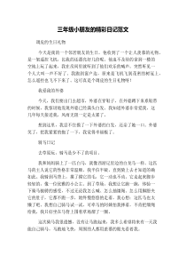 三年级小朋友的精彩日记范文