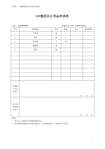 办公用品申请表模版