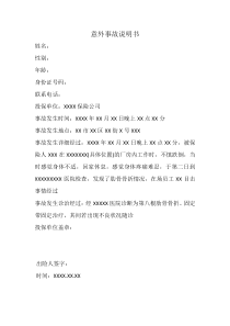 意外事故说明书