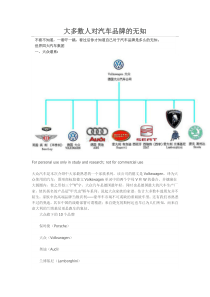 大多数人对汽车品牌的无知