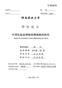 中国化妆品网络营销策略的研究