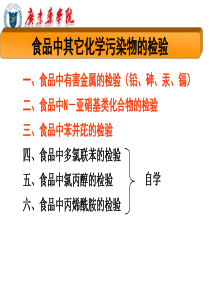 食品中其它化学污染物的检验