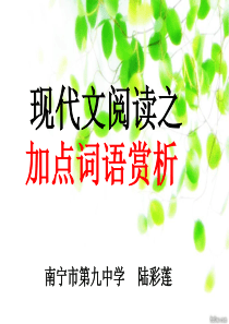 中考复习现代文阅读之加点词语赏析