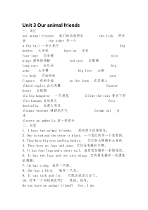 江苏译林版五年级上册Unit3-第三单元知识点归纳总结