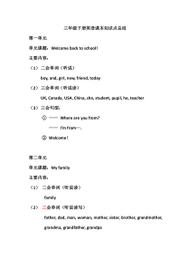 三年级下册英语课本知识点总结