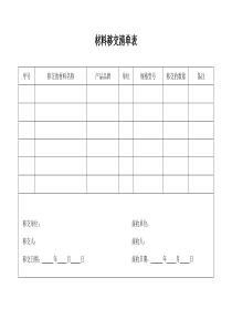 材料移交清单表模板